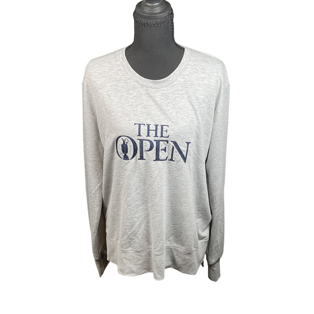 Kate Lord The Open Sweatshirt Womens Large Grey Embroidered Golf Pullover